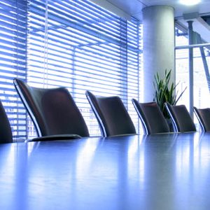 Chairs at a boardroom table