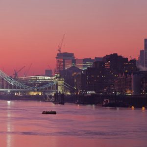 London skyline at dusk